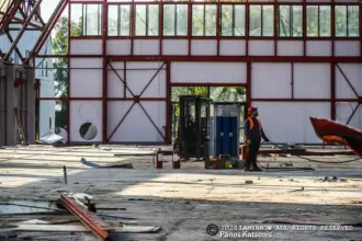 Άποψη από τον χώρο της Πανελλήνιας Έκθεσης Λαμίας κατά τις εργασίες του έργου