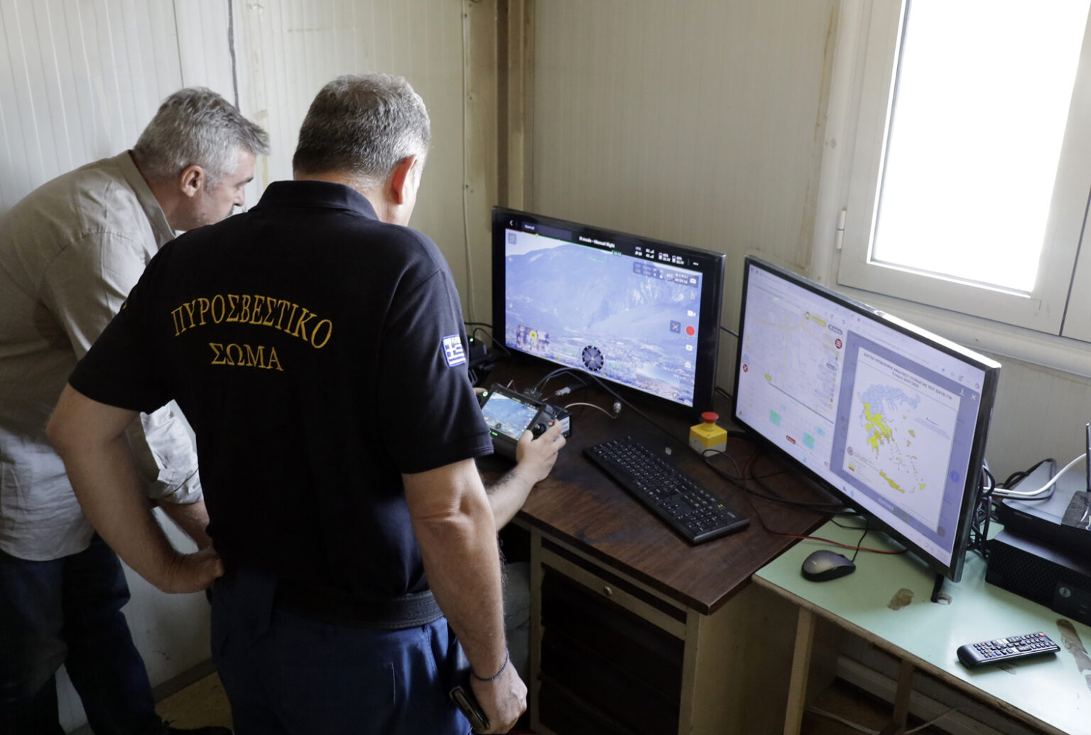 Drone επιτήρησης πάνω από την περιοχή της Λαμίας για την πρόληψη πυρκαγιών