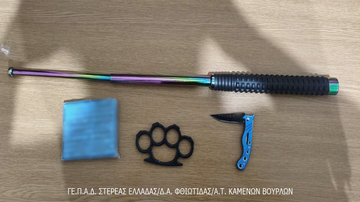 Αστυνομικός έλεγχος στη Φθιώτιδα με κατάσχεση κροτίδων και όπλων από ανήλικο
