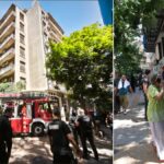 Πυροσβεστικά οχήματα έξω από ξενοδοχείο στην πλατεία Κάνιγγος μετά τη φωτιά