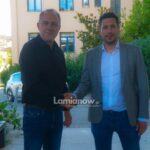 Ο Κωνσταντίνος Κυρανάκης στο Δημαρχείο Λαμίας με τον δήμαρχο Πανουργιά Παπαϊωάννου