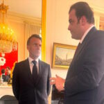 Ο Κυριάκος Πιερρακάκης σε συνάντηση με τον Εμανουέλ Μακρόν στο Μέγαρο των Ηλυσίων