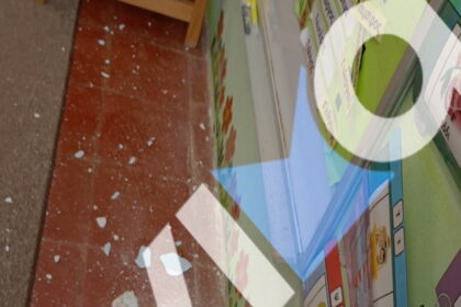 Ζημιές σε κτίριο στην Εύβοια μετά τους σεισμούς και έλεγχος από κλιμάκιο της ΚΤ.ΥΠ. Α.Ε.