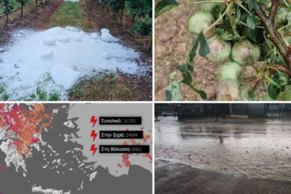 Κατεστραμμένες καλλιέργειες και ζημιές μετά από ισχυρή κακοκαιρία με χαλάζι