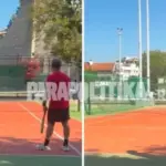 Ο Άδωνις Γεωργιάδης και ο Στέφανος Κασσελάκης στο γήπεδο του τένις