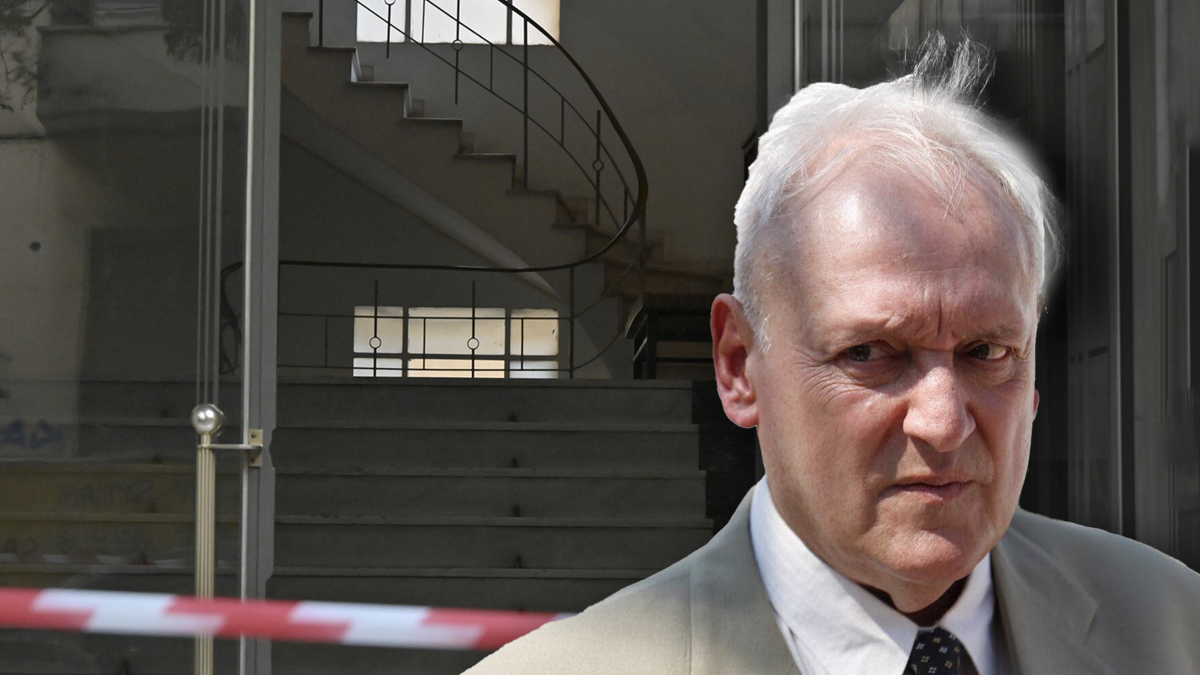Το γραφείο του Σταύρου Γεωργίου στο κέντρο της Αθήνας, όπου εντοπίστηκε νεκρός