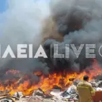 Πυροσβεστικό όχημα και ελικόπτερο επιχειρούν σε φωτιά στο Βαρθολομιό Ηλείας