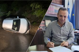 Υπηρεσιακό όχημα σε τροχαίο στα Άγραφα μετά την ανατροπή του, χωρίς τραυματισμό του δημάρχου.