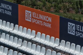 Άποψη των αθλητικών εγκαταστάσεων στο Ελληνικό με χώρους στίβου και γηπέδων