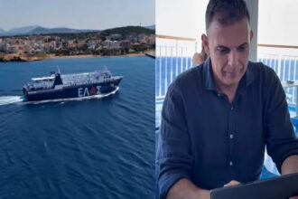 Ο Γιώργος Καραμέρος σε βίντεο ανακοινώνει την εγγραφή του στην ΕΛ.Α.Σ. από το πλοίο