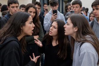 Δύο 15χρονες κοπέλες συμπλέκονται σε δρόμο ενώ άλλοι ανήλικοι καταγράφουν το περιστατικό με κινητά τηλέφωνα