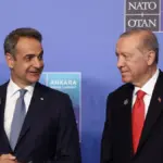 Ο Ταγίπ Ερντογάν μιλά στη συνέντευξη Τύπου μετά τη σύνοδο του ΝΑΤΟ