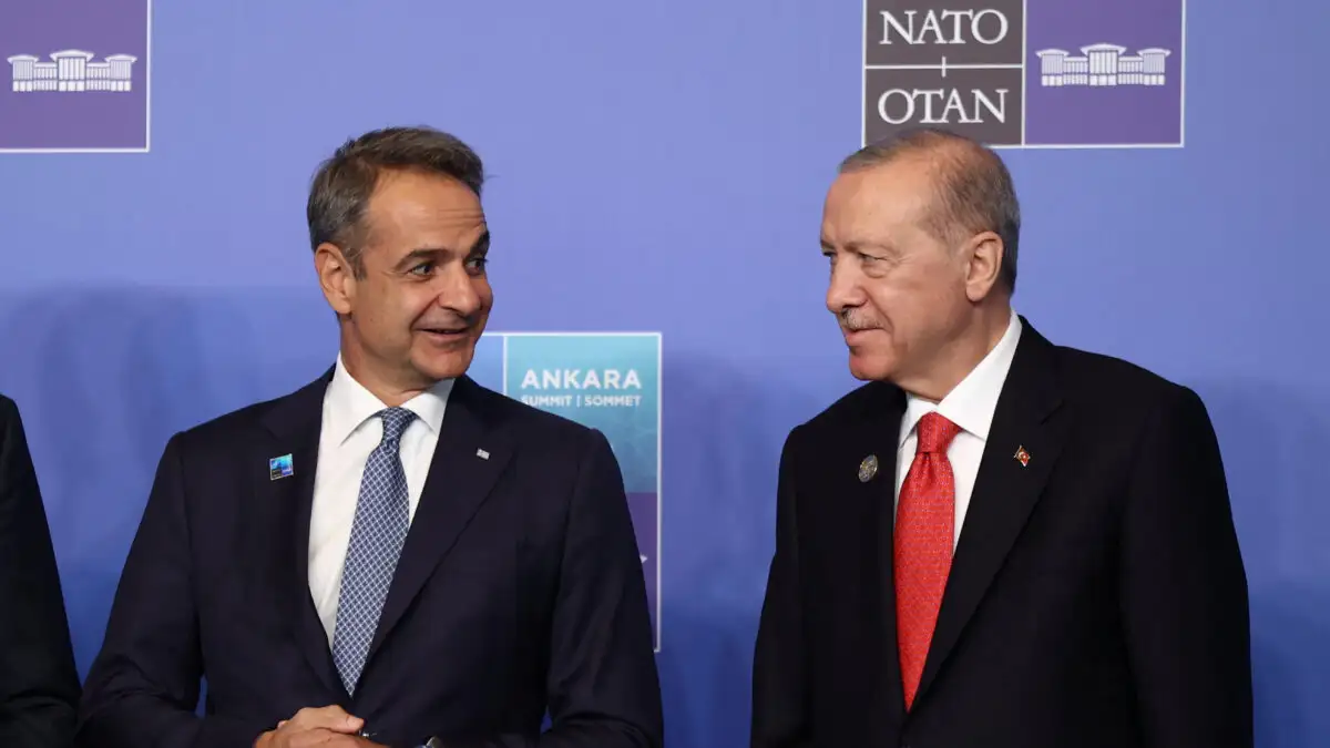 Ο Ταγίπ Ερντογάν μιλά στη συνέντευξη Τύπου μετά τη σύνοδο του ΝΑΤΟ