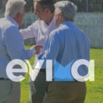 Ο Κυριάκος Μητσοτάκης φτάνει με ελικόπτερο στην Ιστιαία της Εύβοιας