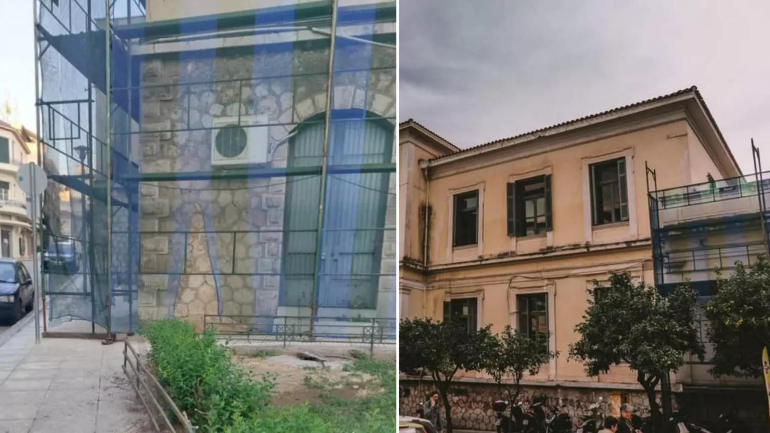 Σκαλωσιές γύρω από το Δικαστικό Μέγαρο Λαμίας