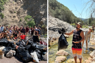 Εθελοντές καθαρίζουν τον ποταμό Βέλλα στην Παλαιοκερασιά στη Φθιώτιδα
